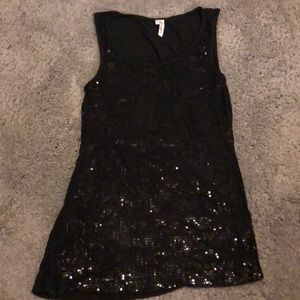 Sequins Black Tank